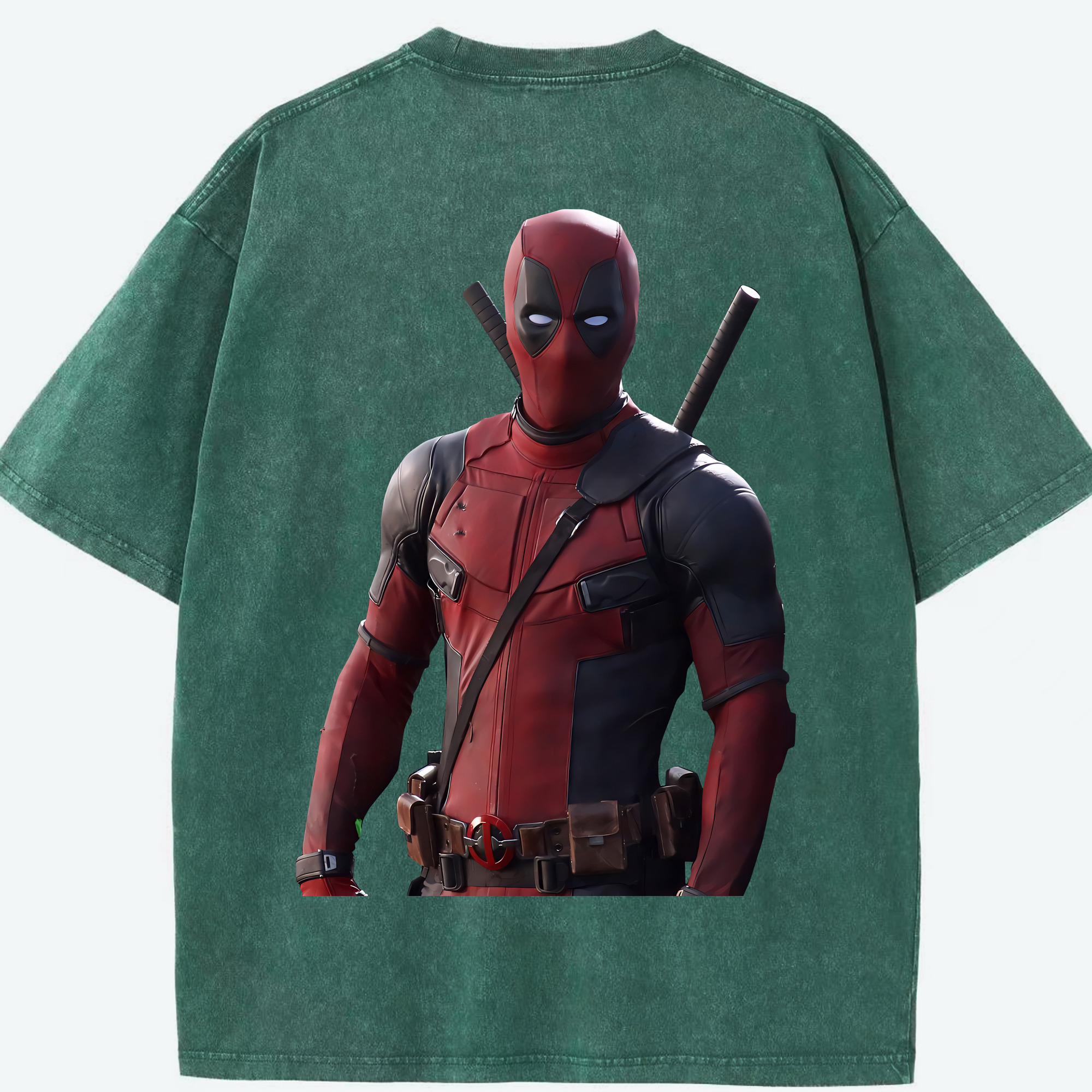 （画像用） Deadpool デッドプール 綿100% ヴィンテージ風 半袖Tシャツ（背面プリント）